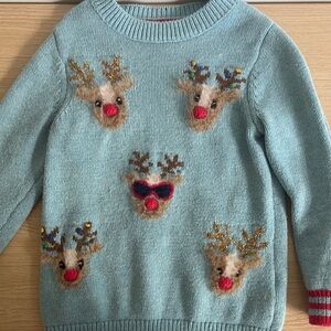 Mini Boden Blue Reindeer Sweater
